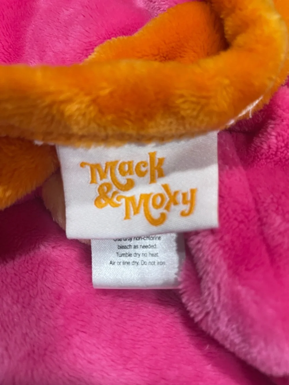 Berkshire Kids Plush Hooded Bath Wrap in Bright Pink, Green & Orange